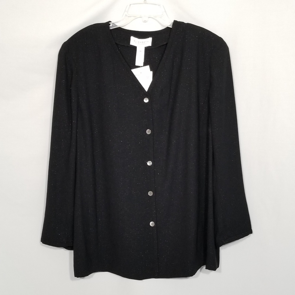 ELISABETH Urban Modernism Black Boxy Blazer Sz 18